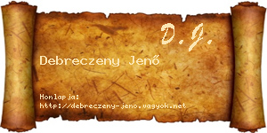 Debreczeny Jenő névjegykártya