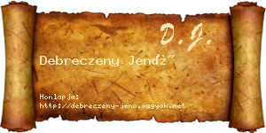 Debreczeny Jenő névjegykártya