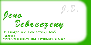jeno debreczeny business card